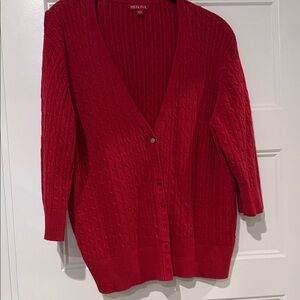 Merona Women's Dark Red 3/4 sleeve Summer Cardigan